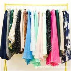 精品十三行衣服现货旧衣服韩版气质雪纺A字长裙大码沙河尾货批发